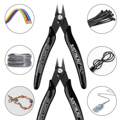 2-Pack Mini Flush Cutting Pliers – Precision Diagonal Wire Cutters for Electrical & Metal Work, Left-Handed