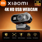 4K Autofocus Webcam with Dual Noise-Canceling Microphones, USB Streaming Webcam for PC & Laptop with Privacy Cover and Mount