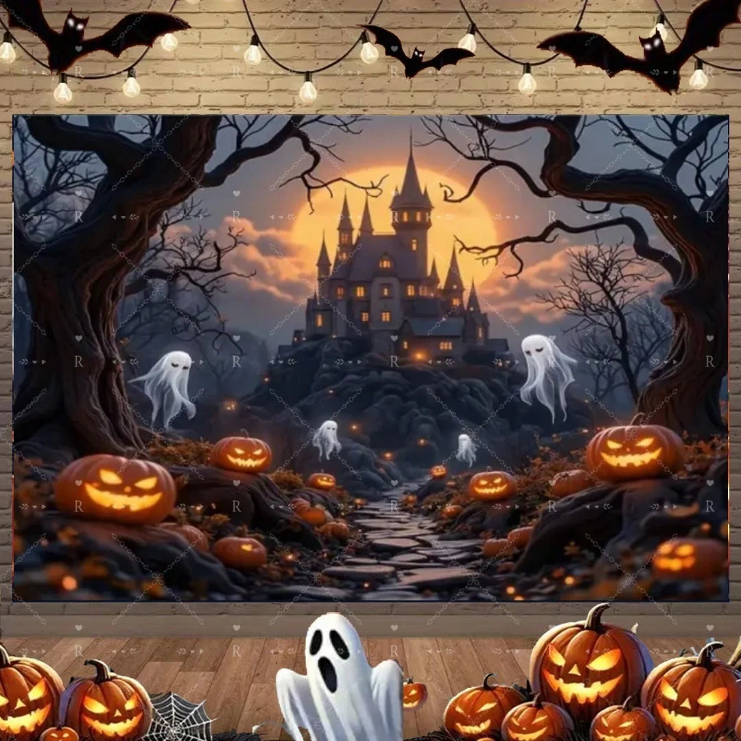 Halloween Photography Backdrop, Printed Vinyl