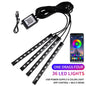 Neon LED Car Interior Ambient Light Kit – RGB Foot Strip Lighting with APP & Remote Control, Music Sync Car Decor Lamp