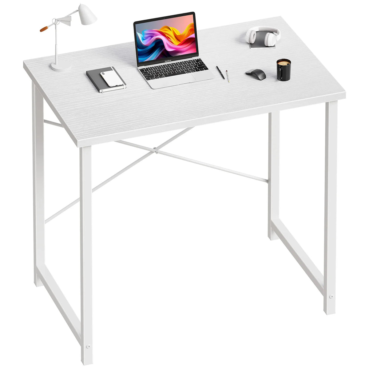 MCQ 31" Computer Desk - Modern Minimalist, X-Frame Steel, 176 lb Capacity, Home Office Gaming Study, 4 Colors
