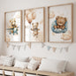 3pcs Cartoon Children Yellow Teddy Bear Vehicle Wall Art Prints Canvas Painting Poster Picture For Living Room Home Decor