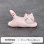 Japanese Style Underglaze Ceramic Cute Cat Chopstick Holder Tableware Restaurant Simple Oval Spoon Bracket Utensil for Kitchen