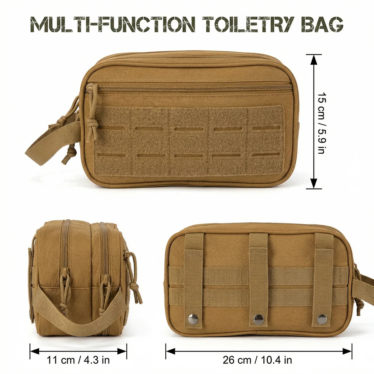 ReFire Gear Tactical Toiletry Bag - Multi-Compartment Hanging Dopp Kit with MOLLE Attachment, Unisex, 5 Colors