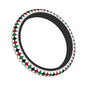 Keffiyeh Car Steering Wheel Cover 37–38 cm (14.6–15.0 in) Anti-Slip Faux Leather Colorful Kufiya Pattern