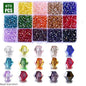 3 4 6mm Bicone Crystal Beads Box Multi-faceted Irregular Glass Bead Set 15 Grid Loose Spacer Kit for Jewelry Making DIY Bracelet