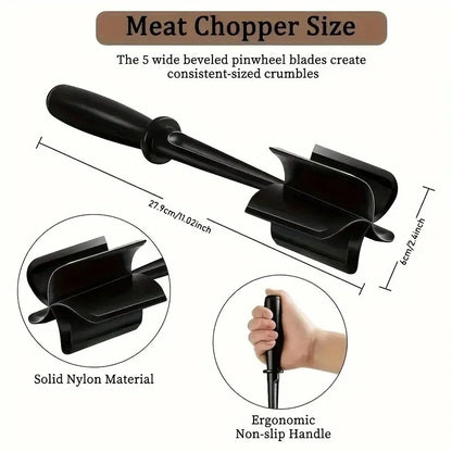 Handheld 5-Head Meat Chopper - Meat Masher & Mini Grinder Kitchen Tool