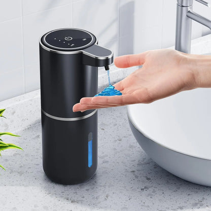 Touchless Automatic Soap Dispenser Smart IR Sensor Foam & Liquid Modes 380ml (12.8 fl oz) USB-C Rechargeable IPX5 Waterproof for Bathroom & Kitchen