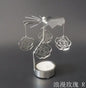 Spinning Metal Carousel Tea Light Candle Holder, Rotating Christmas Candelabra for Home Decor (3.15 x 5.12 in / 8 x 13 cm)