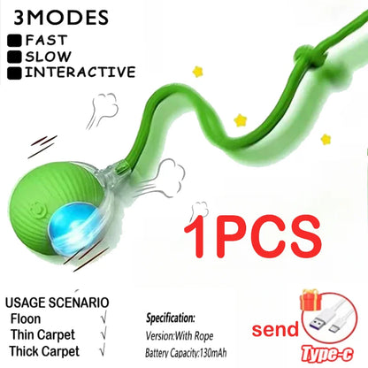 Automatic Rolling Ball Cat Toy – USB-C Rechargeable Interactive Silicone Magic Ball, Prey-Simulating Training Toy for Cats