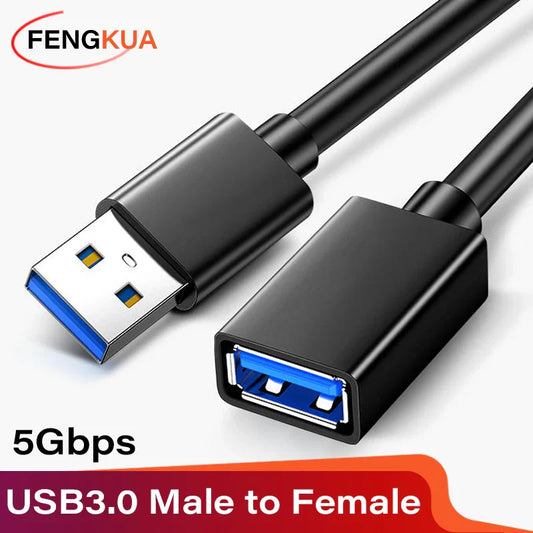 USB 3.0 Male to Female Extension Cable 5Gbps High-Speed USB3.0 Extender for PC, Laptop, Smart TV, PS3, USB Drives