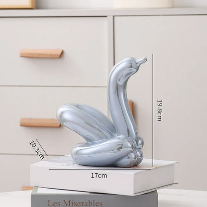Nordic Ceramic Swan Sculpture Animal Decorative Figurine Home Decor Room Accessory Swans Decorative Item