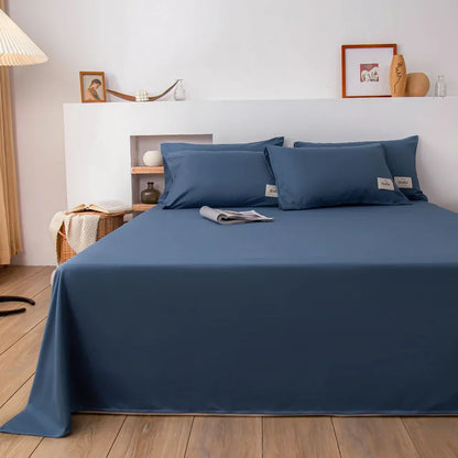 Soft Home Flat Bed Sheet — Plain Solid Color Top Sheet for Single, Queen, King Beds