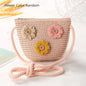 Girls Daisy Straw Mini Messenger Bag, Kids Shoulder Handbag with Coin Purse