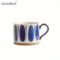 KEMORELA 1PCS 450ML Nordic Ceramic Cup Coffee Milk Mug with Handle Retro Large Capacity Japanese Breakfast Oatmeal Cup Gift Set