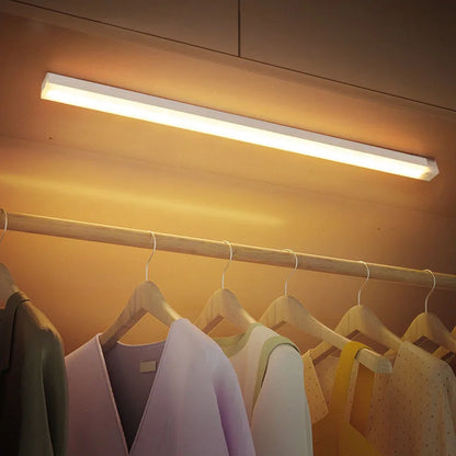 LED Motion Sensor Night Light 19.7 in (50 cm) – USB-C Rechargeable Wireless Cabinet, Wardrobe & Staircase Backlight