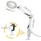 72-LED 8X/10X USB Illuminated Magnifying Glass Lamp - 4.2 in (106 mm) Lens, 3-Color Dimmable LED, Adjustable Arm & Clamp for Soldering, Crafts, Skincare