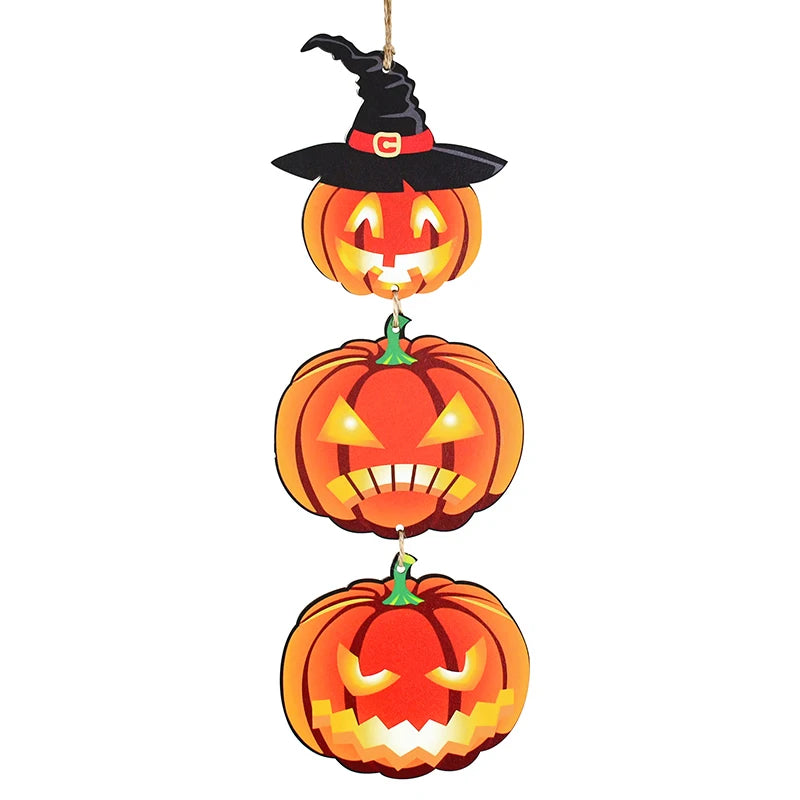 Halloween Wooden Ornament Pendants – Pumpkin, Ghost & Trick or Treat Hanging Signs for Home, Door & Party Decoration – 24 Designs