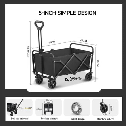 Camping Cart Foldable Trolley Outdoor Picnic Portable Hand-Pull Cart