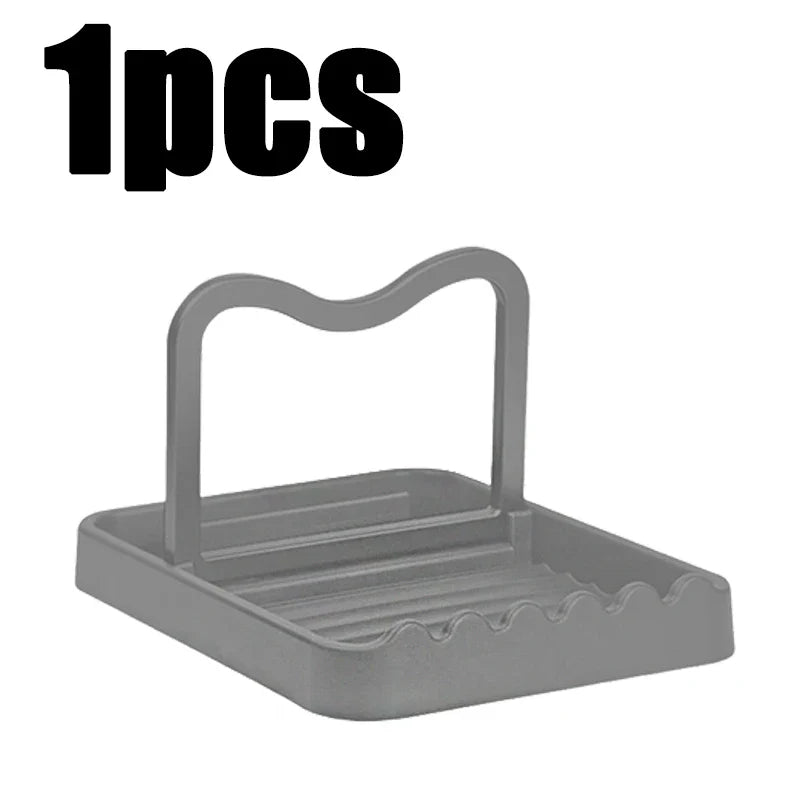1-3 Pack Foldable Spatula & Pot Lid Holder - Multifunctional Upright Kitchen Draining Rack Wave Anti-Slip Organizer