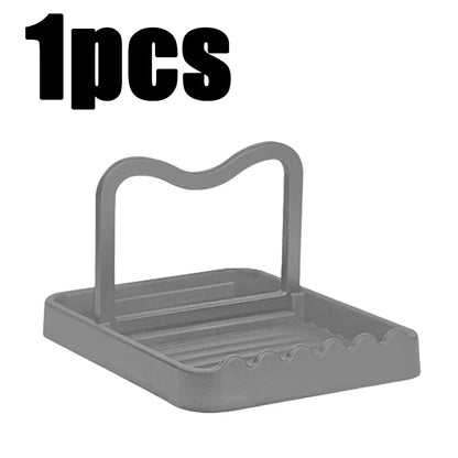 1-3 Pack Foldable Spatula & Pot Lid Holder - Multifunctional Upright Kitchen Draining Rack Wave Anti-Slip Organizer