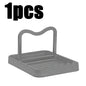 1-3 Pack Foldable Spatula & Pot Lid Holder - Multifunctional Upright Kitchen Draining Rack Wave Anti-Slip Organizer