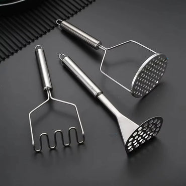 Stainless Steel Potato Masher and Vegetable Ricer Manual Handheld Food Crusher Durable Kitchen Gadget