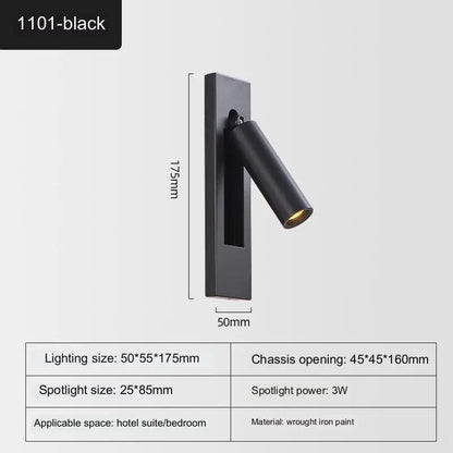Indoor LED Wall Light Nordic Spot Lights For Bedroom Beside Living Room Hotel Modern Rotation Folding Headboard Reading Lights