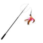 Telescopic Cat Wand Toy 1.8m (5.9 ft) Feather Teaser, Durable Scratch-Resistant Fishing Rod for Cats