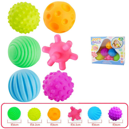 6Pcs Textured Multi Ball Set for Baby Tactile Training