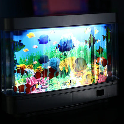 Ocean Aquarium Motion Lamp - Virtual Moving Tropical Fish Night Light