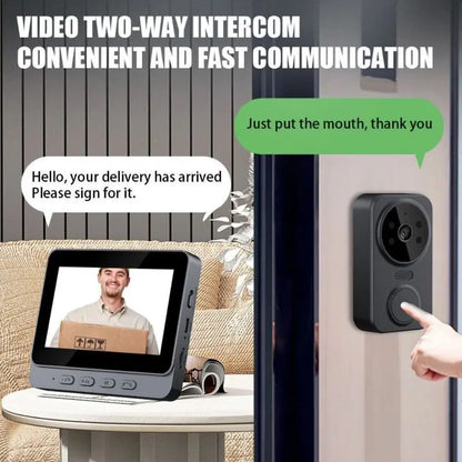 1080P Wireless Video Doorbell — 4.3-Inch IPS Screen, Two-Way Intercom & Infrared Night Vision