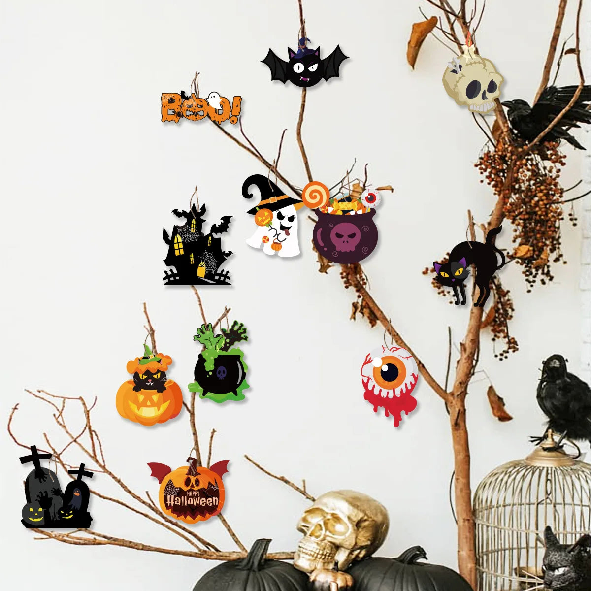Halloween Paper Hanging Ornament - 3 Colors