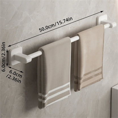 Self-Adhesive Double Towel Bar No-Drill Bathroom Towel Rack White/Gray