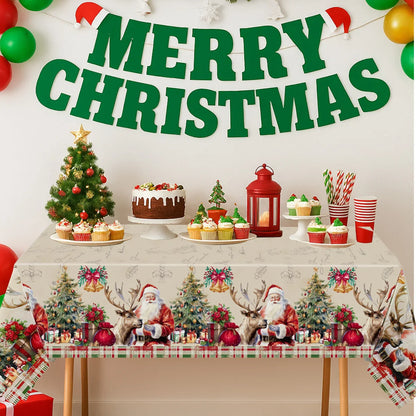 Christmas Snowflake Plastic Tablecloth Merry Christmas Decorations for Home 2025 Navidad Natal Xmas Table Ornament New Year 2026