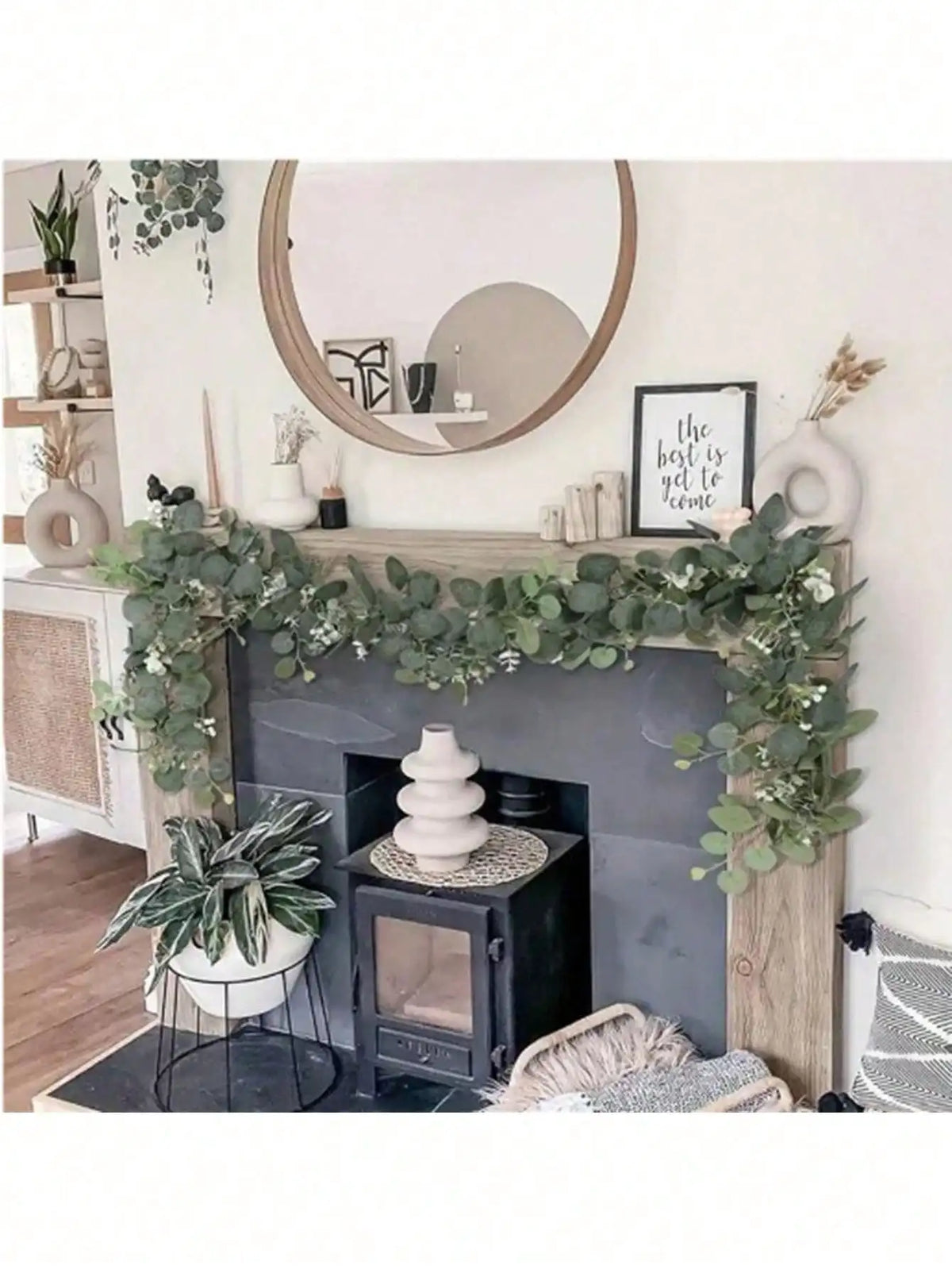 Artificial Eucalyptus Vine Garland – Faux Greenery Stems for Home, Wedding & Party Decor