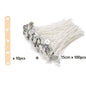 100-Pack Pre-Waxed Cotton Candle Wicks with Metal Sustainer Tabs — 2.5–20 cm (1–7.9 in) Smokeless DIY Candle Making