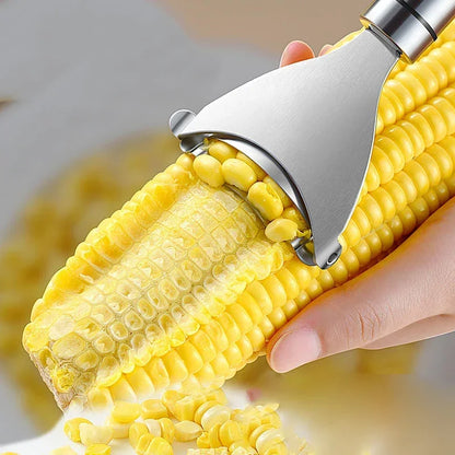 Stainless Steel Corn Peeler Stripper Serrated Cob Shaver Kitchen Gadget (1 or 2-Pack)