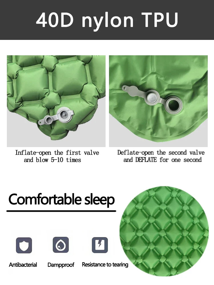 Camping Inflatable Mattress in Tent Folding Camp Bed Sleeping Pad