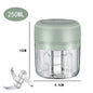 Electric Garlic Chopper & Meat Mincer 100ml/250ml Garlic Press Crusher for Vegetables and Onions
