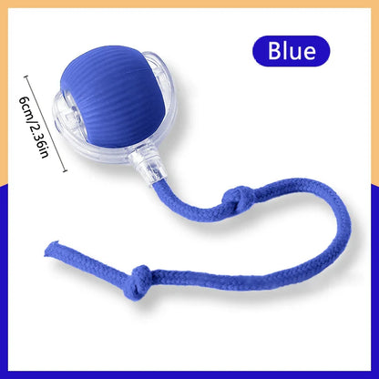 Automatic Rechargeable Cat Toy Ball — Motion-Activated Interactive Rolling Teaser with Plush Tail, USB-C