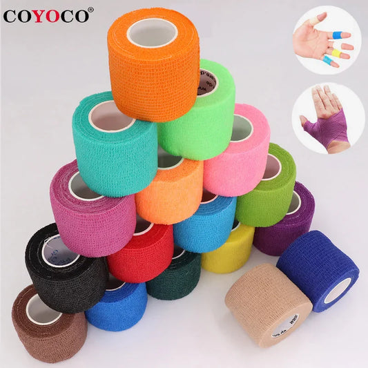 Colorful Self-Adhesive Elastic Sports Tape Wrap 5cm x 4.8m (2.0in x 15.7ft), Knee Wrist Ankle Finger Support Bandage for Tattoo and Pets