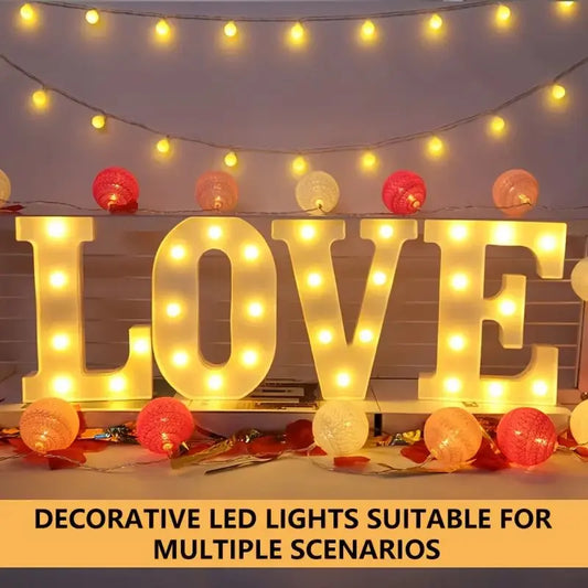 21.8cm White LED Letter&Number Night Lights,Battery Powered Decoration Lights,Wall Lights For Wedding,Birthday,Party,Christmas