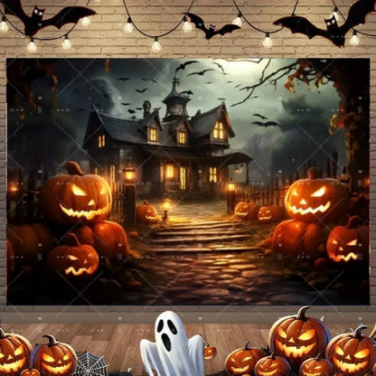 Halloween Photography Backdrop, Printed Vinyl