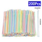 Multicolor Flexible Plastic Drinking Straws — Reusable Cocktail & Boba Straws 8.3 in (21 cm) x 0.2 in (5 mm) — Packs 50–6000 for Parties & Weddings