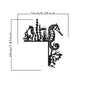 Black Metal Marine Animal Door Frame Decor - Turtle, Dolphin, Octopus, Seahorse & Starfish Patterns, Nautical Coastal Wall Art