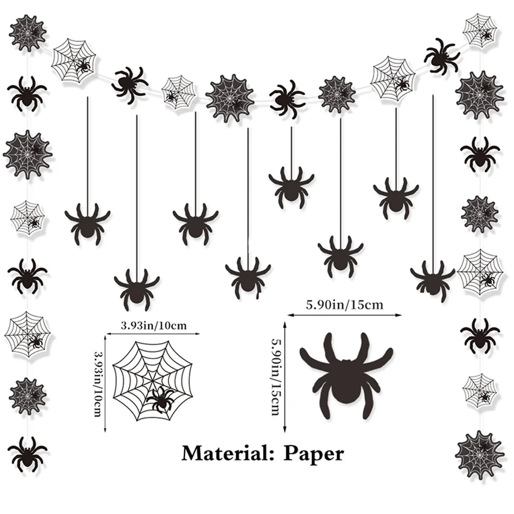 Halloween Party Decoration Set, Banner, Garland, Spider Web and More