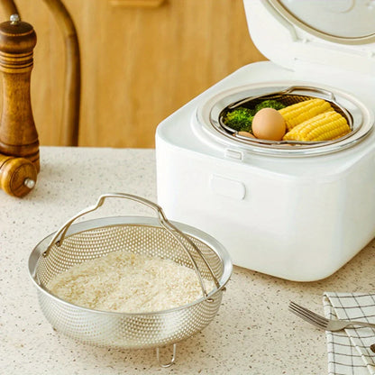 Universal Stainless Steel Steamer Basket | 304 Food-Grade Insert for Rice Cooker/Instant Pot | Dishwasher-Safe Multifunction Col