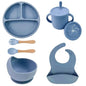 Food Grade Silicone Baby Feeding Dish Set Suction Plate Cup