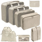 7/8/9/10 Pcs Travel Organizer Packing Cubes – Lightweight Polyester Luggage Storage Bags for Clothes, Shoes, and Accessories